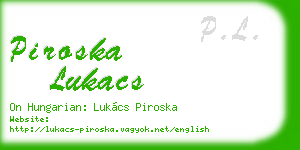 piroska lukacs business card