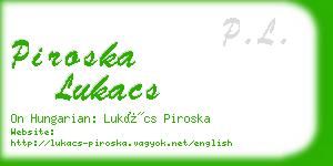 piroska lukacs business card